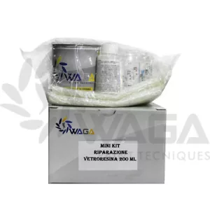 Waga Kit Riparazione Vetroresina Vetrokit Nautica Resina 200ml+Fibra Lana Vetro - Foto 1 di 1