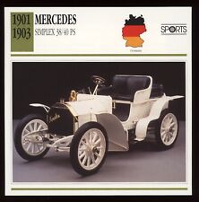 1901 - 1903  Mercedes  Simplex 38/40 PS  Classic Cars Card