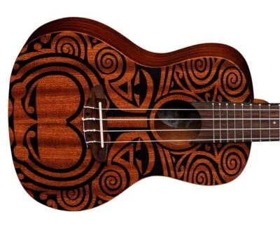LUNA GUITARS - MAHAGONY CONCERT UKELELE / UKE WITH TRIBAL GRAPHIC - Image 1 of 4