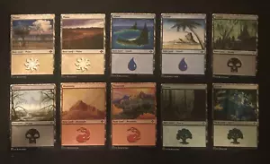 MTG geätzte Folie Basic landet 2 von jeder Farbe moderne Horizonte 2 NM/M ungespielt - Bild 1 von 1