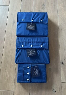 JUEGO DE SÁBANAS RALPH LAUREN QUEEN ORGÁNICO PERCAL PUERTO AZUL PLANO Y AJUSTADO Foto 1 de 4