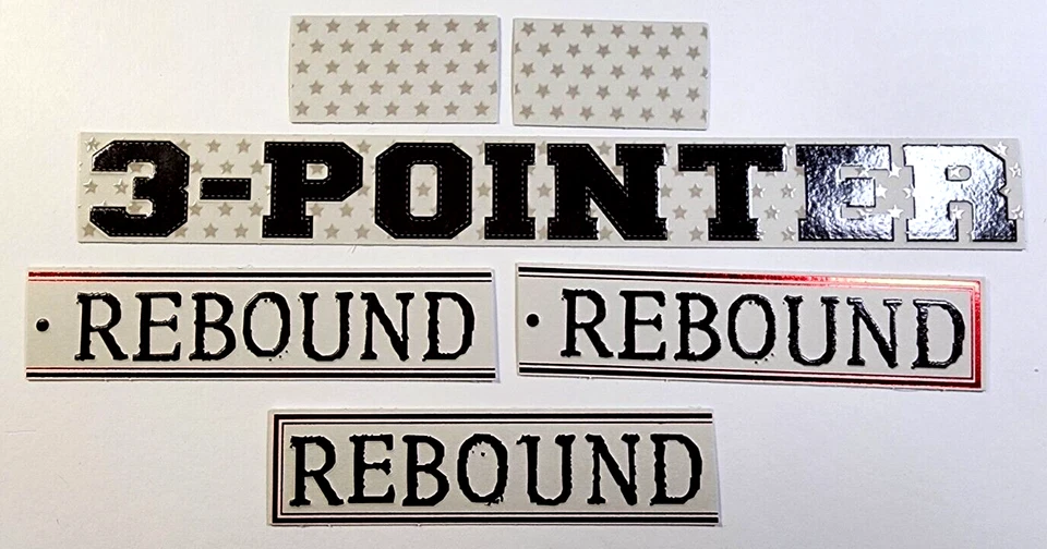 Basketball 3 pointer Rebound Red Foil & Stars 6 pieces Recollection Stickers - Image 1 of 1