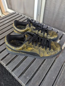 Size 6.5 PUMA Basket Classic Black & Gold Women’s Shoes Sneakers Old School - Picture 1 of 8