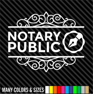 Notary Public Decal Sticker - Business Sign - Door Store Window Decal - Foto 1 di 15