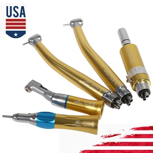 Dental Pana Max High&Low Speed Handpiece Kit Air Turbine 4Hole Golden Yabang - Picture 1 of 13