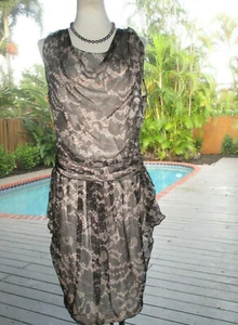 Moschino Dress NWT Sheer Silk Blk Lace Overlay On Blush Pink IT44 Retails@ $1265 - Picture 1 of 12