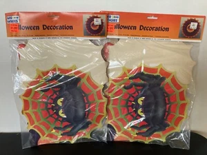 Lot 2 Halloween Hanging Decoration Spider Vintage Paper Fantasies NOS Denmark - Picture 1 of 8
