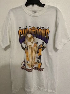 2002 Lakers championship 3-peat Rap Tee Style Tee Shirt - Picture 1 of 3