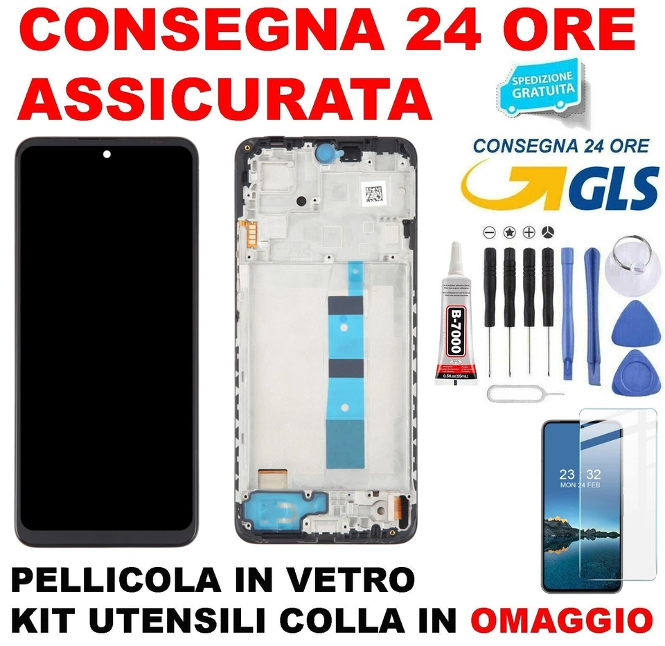 PER XIAOMI DISPLAY LCD TFT TOUCH FRAME XIAOMI REDMI NOTE 12 4G 23021RAA2Y / 5G 22111317I