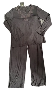 Blackspade Black Pyjamas XL 16 Lightweight soft modal loungewear long sleeves - Picture 1 of 6