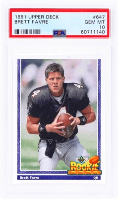 1991 Upper Deck Brett Favre Rookie Force #647 PSA 10 Rookie RC Foto 1 de 2