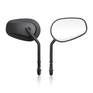 Black Rear View Mirrors For Harley Sportster XL 883 1200 Touring Road Glide Dyna - Picture 1 of 17