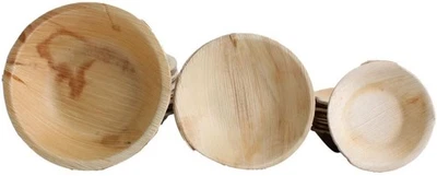 10x Palmblatt Einweg-Schale rund Bio Eco-Geschirr Party kompostierbar v. Größen  - Bild 1 von 4