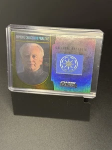 STAR WARS 2016 TOPPS EVOLUTION COMMEMORATIVE FLAG PATCH GOLD SC PALPATINE /25 - Picture 1 of 2