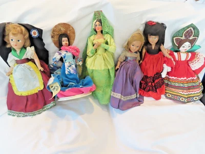 Varied  Lot of 6 Vintage Dolls Mixed All Around the World collectible Dolls - Image 1 of 4