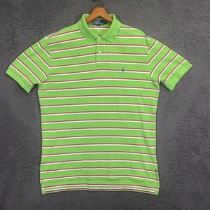 Polo Ralph Lauren Y2K Mesh Poloshirt L neongrün gestreift Kurzarm Preppy - Bild 1 von 21