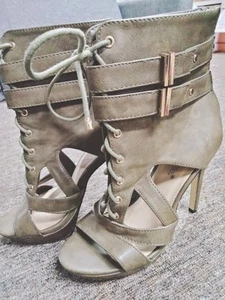 Shoedazzle The Briley Heel Army Green W/ 5" Stilletto- Women's Size 6.5 - Picture 1 of 8