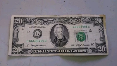 1993 Series $20 Twenty Dollar Bill Fancy Serial Number  - Image 1 of 2