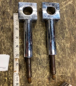 Old Skool Harley Custom Chopper Handlebar risers 5" 1" bars Vtg Panhead Shovelhe - Foto 1 di 9