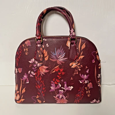 Bolso de mano bandolera de cuero sintético A New Day para mujer; floral borgoña, grande Foto 1 de 4