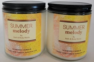 BATH & BODY WORKS (LOT OF 2) SUMMER MELODY 1 WICK SCENTED CANDLE 7 OZ - Picture 1 of 6