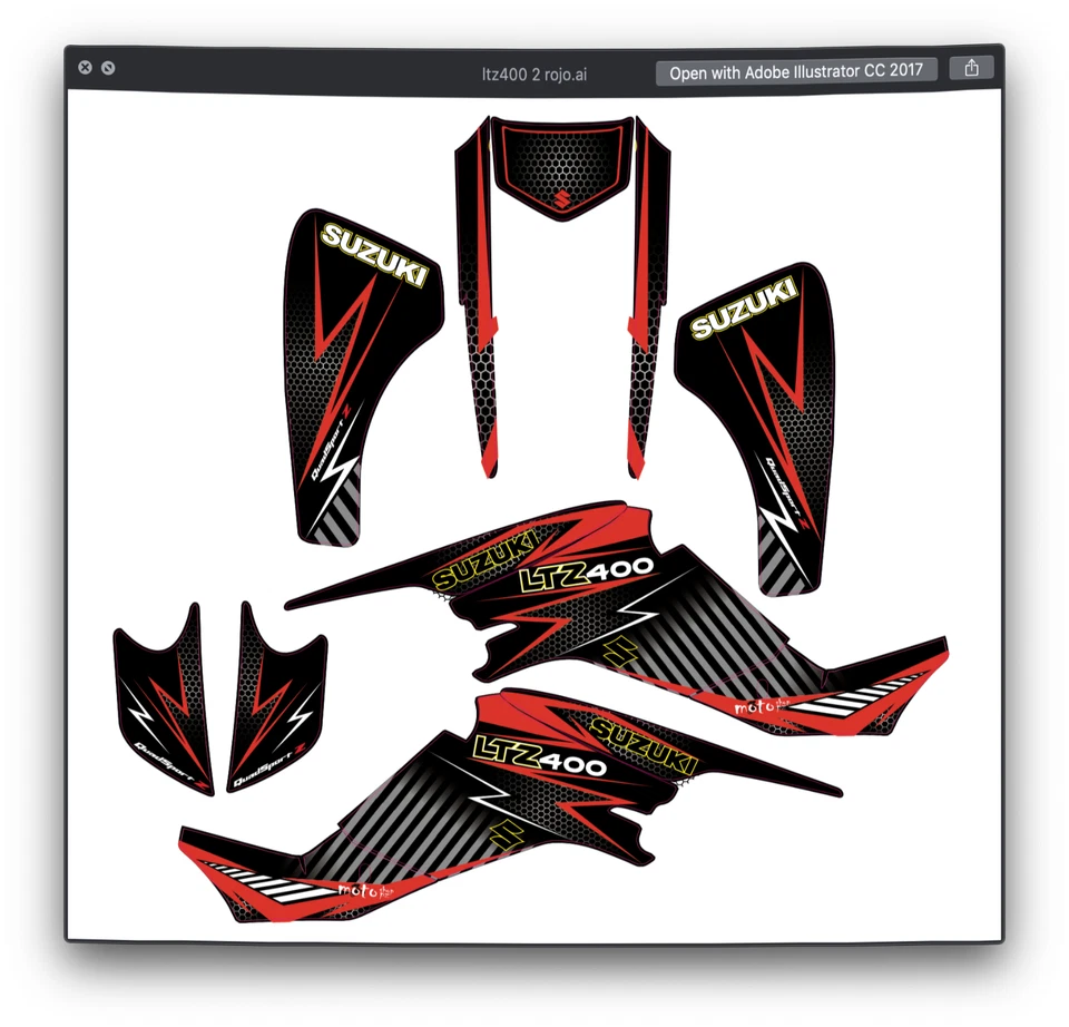 Fits LTZ 400 2003 to 2008 GRAPHIC KIT for SUZUKI LTZ 400 STICKER Z400 DECal - Image 1 of 1