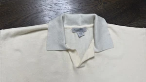 Zegna S Button Knit Top Pullover Ivory Soft 100% Cotton sz M - Picture 1 of 3
