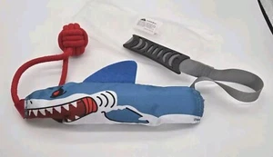 Dog Rope Tug of War Chew Toy Squeaky Shark for Aggressive Chewers Durable - Picture 1 of 4