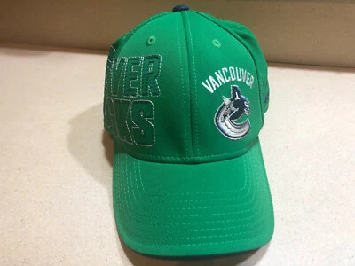 Vancouver Canucks Reebok Green Face-Off Headwear Flex Hat L/XL NICE - Image 1 of 4