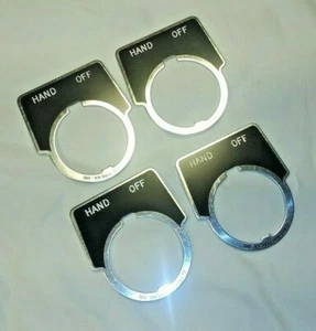 LOT OF 4,  Square D Hand/Off , Aluminum Legend plate, Class  9001 Type KN-300 - Picture 1 of 1