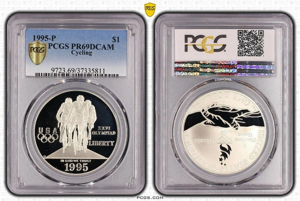 USA 1 Dollar 1995 Cycling Proof (Proof) PCGS PR69DCAM - Image 1 of 1