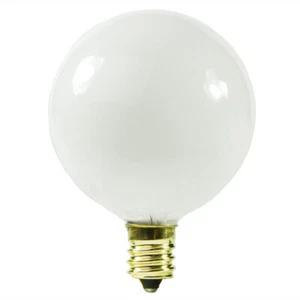 3 PACK Satco S3825 120V Candelabra Base 25-Watt G16.5 Light Bulb, Satin White - Picture 1 of 2
