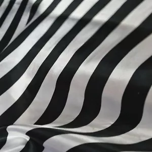 5 Yards Black & White Stripe Satin Fabric 60" sixty Inch Wide Quality USA SALE - Picture 1 of 4