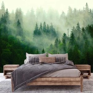 FONDO DE PANTALLA FOTOGRÁFICO BOSQUE BRUMOSO fácil de aplicar dormitorio mural árboles naturaleza grande - Imagen 1 de 8