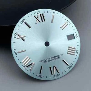 28,5 mm NH35 esfera de fecha única esfera verde luminosa para Seiko Mod sin logotipo nuevo - Imagen 1 de 40