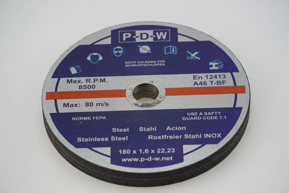 S&S 10 Trennscheiben Ø 180 x 1,6 mm Flexscheiben INOX Metall Edelstahl extra dünn