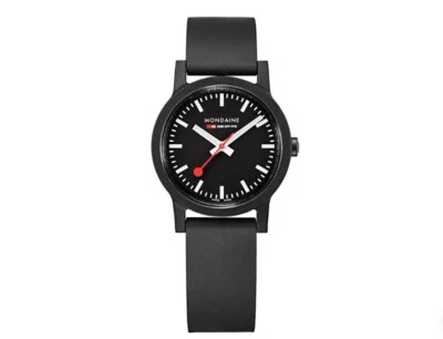 Reloj delgado Mondaine Essence hecho en Suiza esfera negra para hombre MS1.32120.RB Foto 1 de 3