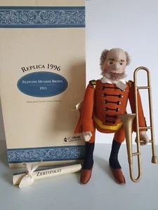 Steiff Filzpuppe Musiker Brown Handbemalt 1996 Limitiert 1.200 Stück 40 cm OVP - Bild 1 von 20