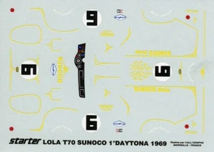 LOLA T60 MK3 GT N°6 WINNER 24 HOURS DAYTONA 1969 STARTER DECALS 1/43 - Foto 1 di 1
