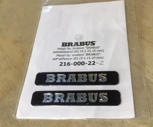 BRABUS Logo ALUMINIUM SILVER FENDER DOOR BADGE EMBLEM 82,15X 15,10 Set Of 2 Pcs - Bild 1 von 6