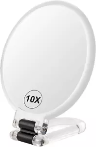 1X/10X Magnifying Handheld Mirror Double Sided, Foldable Travel Makeup Mirror, A - Picture 1 of 6