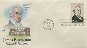 Artcraft 2217 President James Buchannan AMERPEX 86 Oficial FDC - Imagen 1 de 1