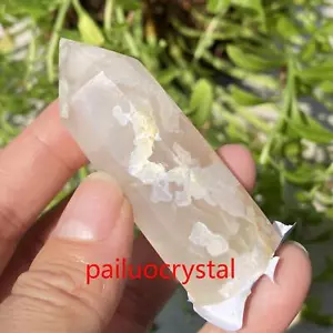 39g natürliche Kirschblüte Achat Obelisk Quarz Kristallspitze Reiki Heilung 61 mm - Bild 1 von 8