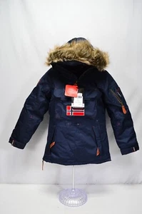 NWT Geographical Norway Anorak Jacket Parka Beco Navy Blue Youth Size 12 - Picture 1 of 8