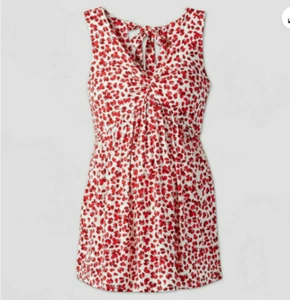 NWT Women's MATERNITY Top SZ SMALL - Isabel Maternity - Tie Back Knit Floral Red - Picture 1 of 3