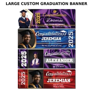 Huge Custom Graduation Banner 6ft x 2ft - Picture 1 of 19