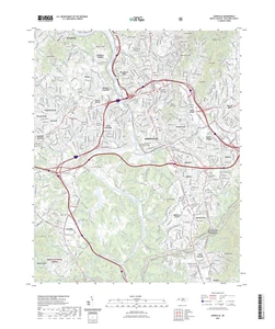 USGS Topographic Map Asheville NC Newest 2022 Edition - Picture 1 of 1