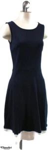 Abito donna Talbots blu 100% cotone senza maniche linea A cerniera dietro S Petite - Foto 1 di 5
