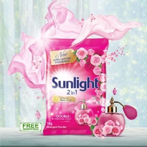 Sunlight Clean & Rose Fresh Detergent Powder Washing Laundry Stain Remover 1Kg - Picture 1 of 4