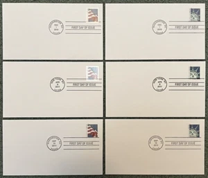 Lady Liberty and Flag - US Scott 4486-4487, 4518-4519, 4559-4560 - 6 FDCs - Picture 1 of 1